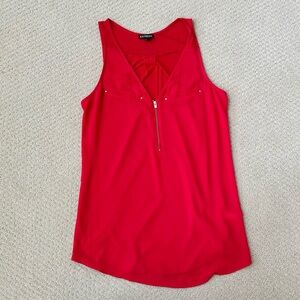 EXPRESS V-neck Mixed Media Sleeveless Top